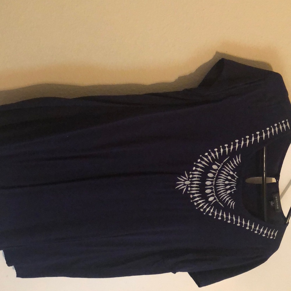 Navy blue flowy blouse